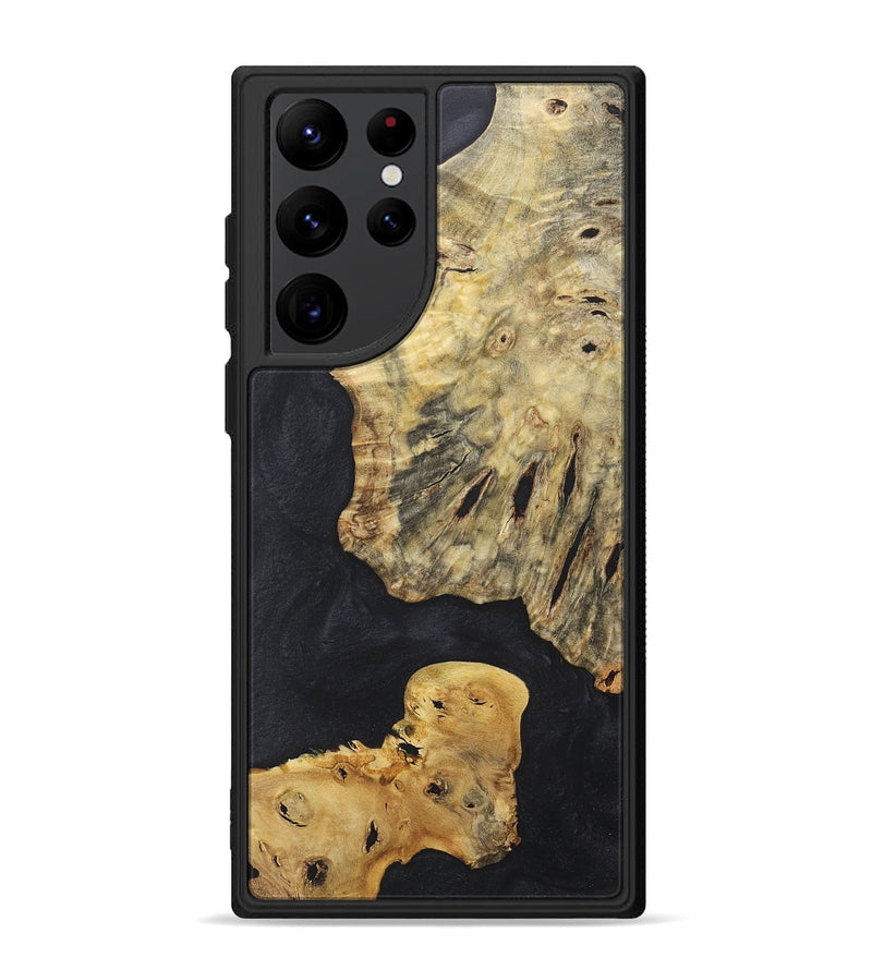 Galaxy S22 Ultra Wood+Resin Phone Case - Craig (Pure Black, 718616)