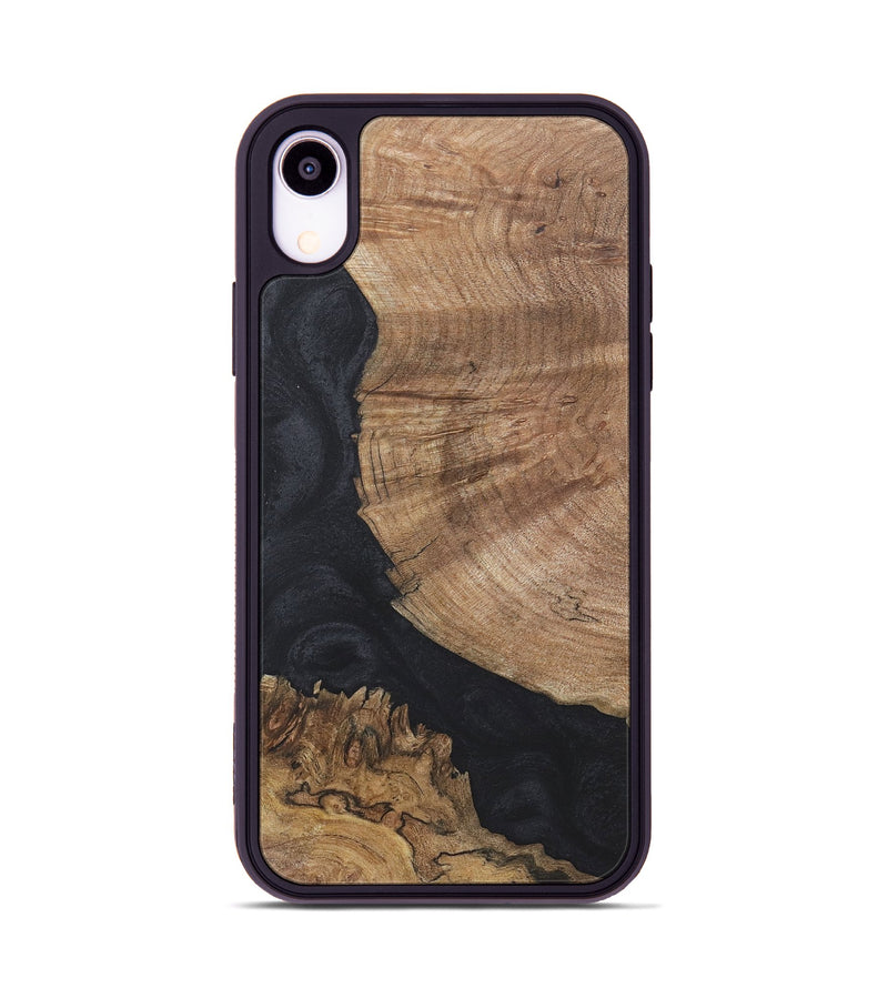 iPhone Xr Wood+Resin Phone Case - Leilani (Pure Black, 718622)