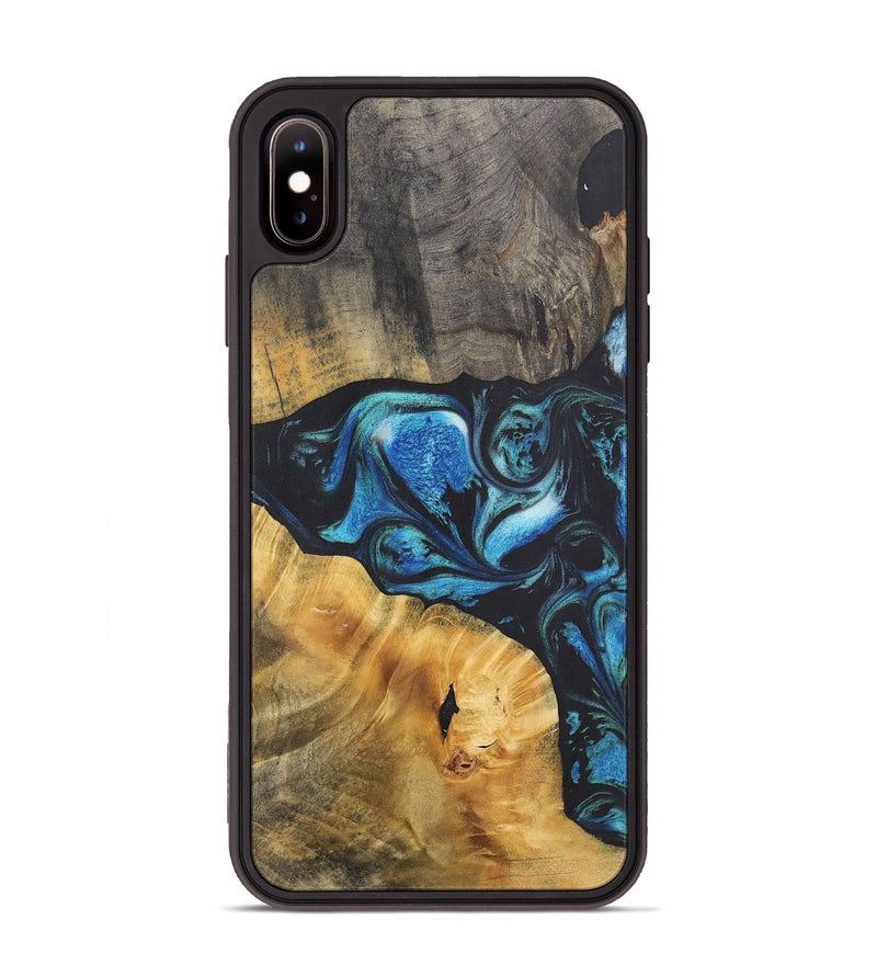 iPhone Xs Max Wood+Resin Phone Case - Miranda (Blue, 718625)