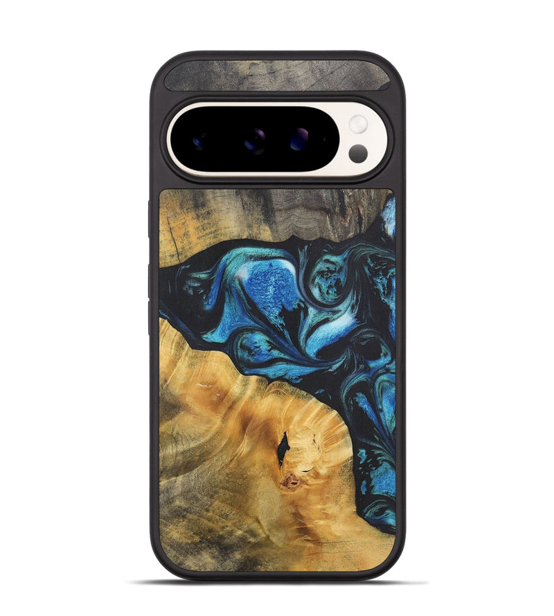 Pixel 9 Pro Wood+Resin Phone Case - Miranda (Blue, 718625)