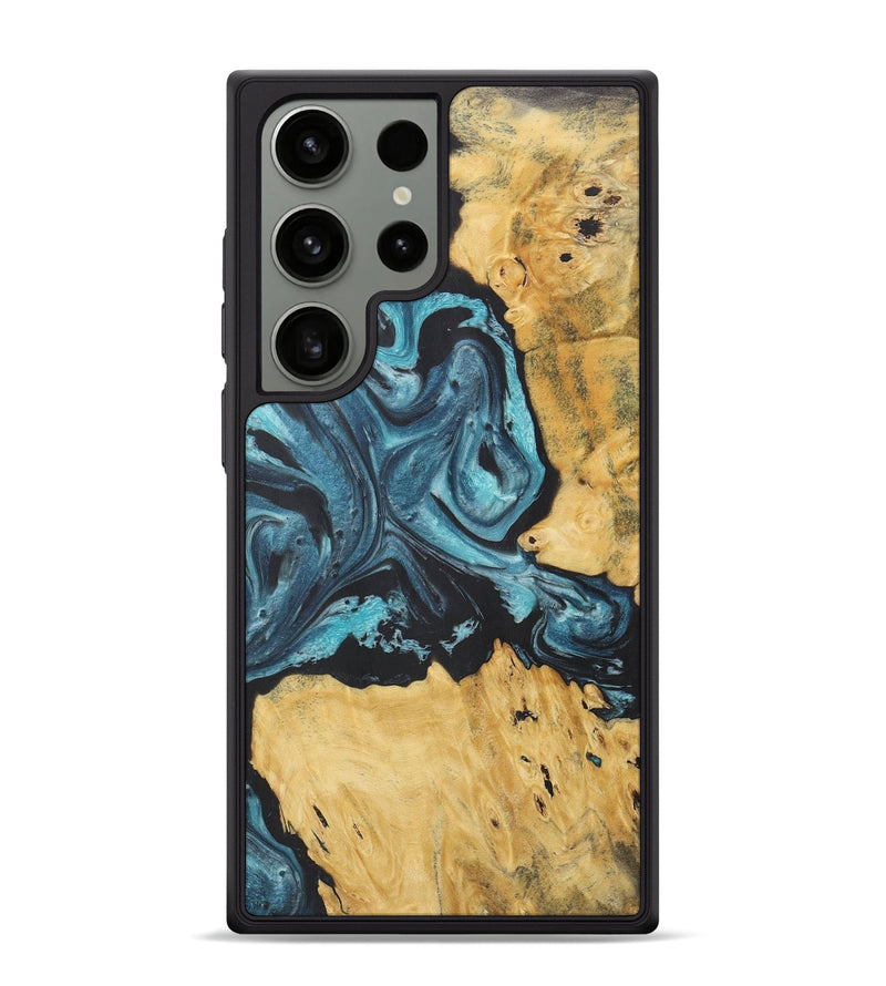 Galaxy S24 Ultra Wood+Resin Phone Case - Terence (Blue, 718629)