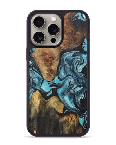 iPhone 15 Pro Max Wood+Resin Phone Case - Holden (Blue, 718630)