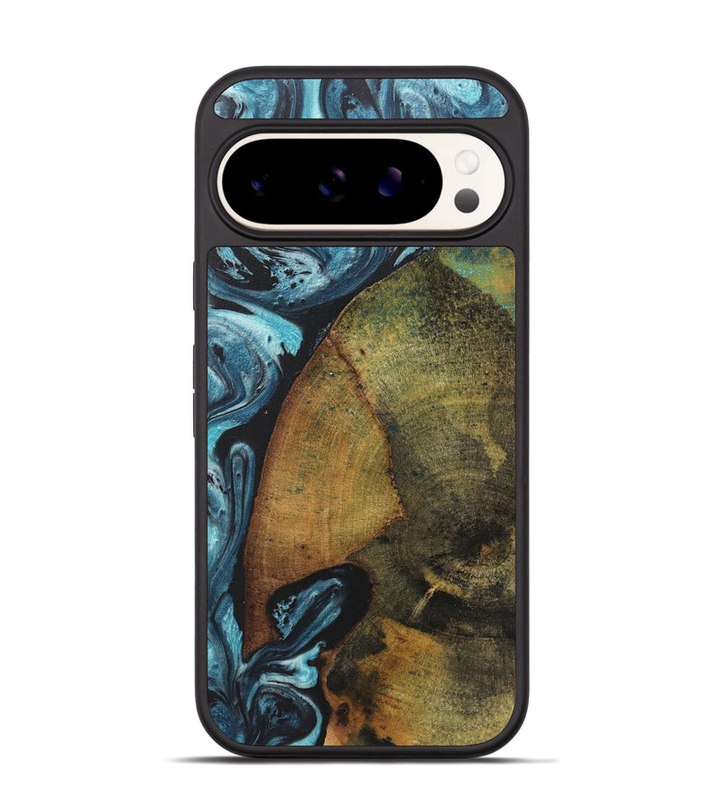 Pixel 9 Pro Wood+Resin Phone Case - Mattie (Blue, 718631)