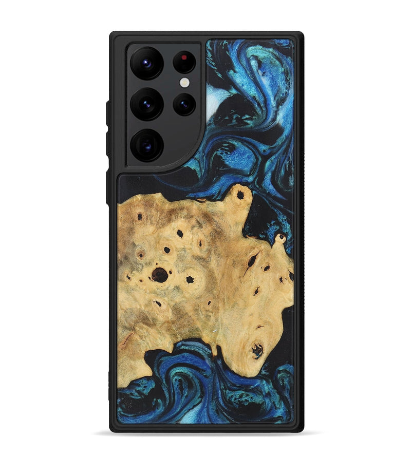 Galaxy S22 Ultra Wood+Resin Phone Case - Dolores (Blue, 718632)