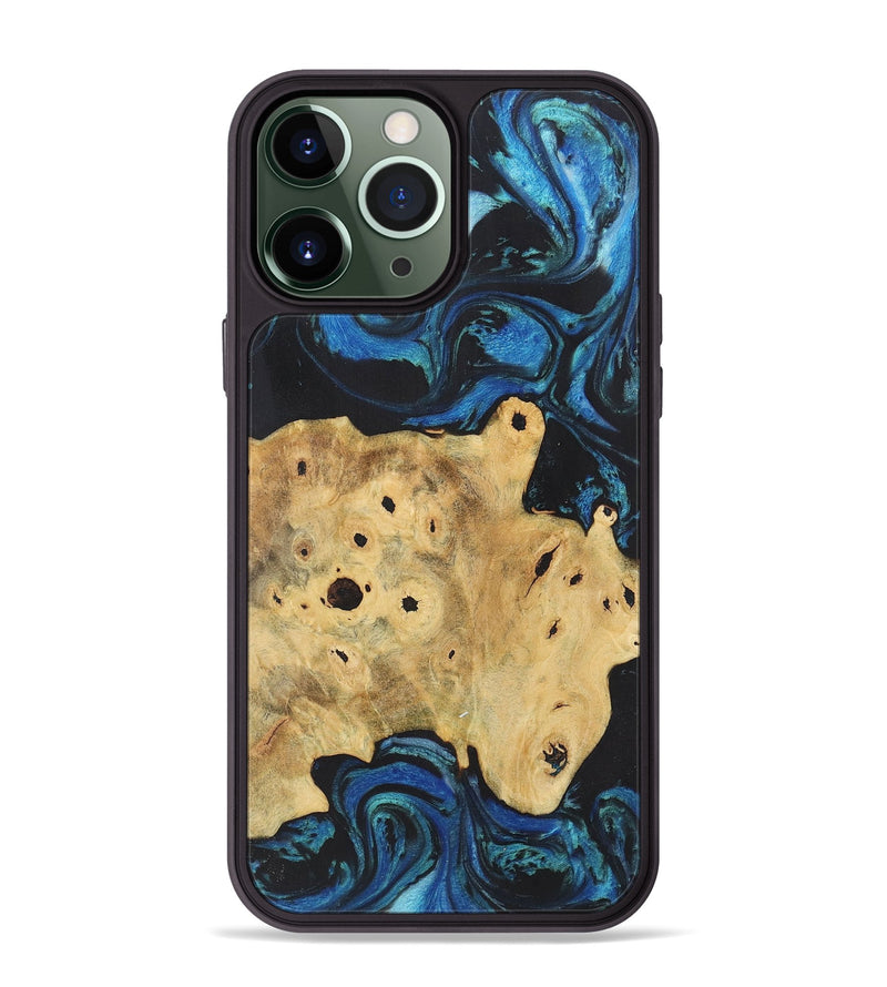 iPhone 13 Pro Max Wood+Resin Phone Case - Dolores (Blue, 718632)