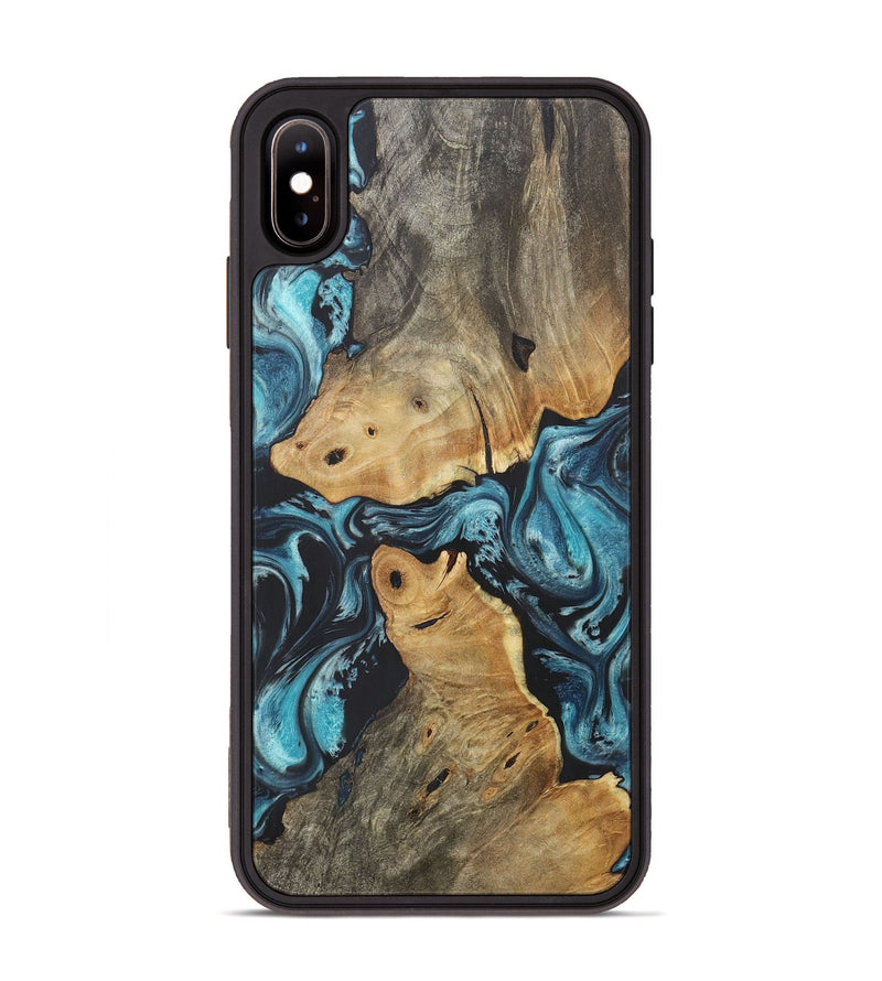 iPhone Xs Max Wood+Resin Phone Case - Hendrix (Blue, 718634)