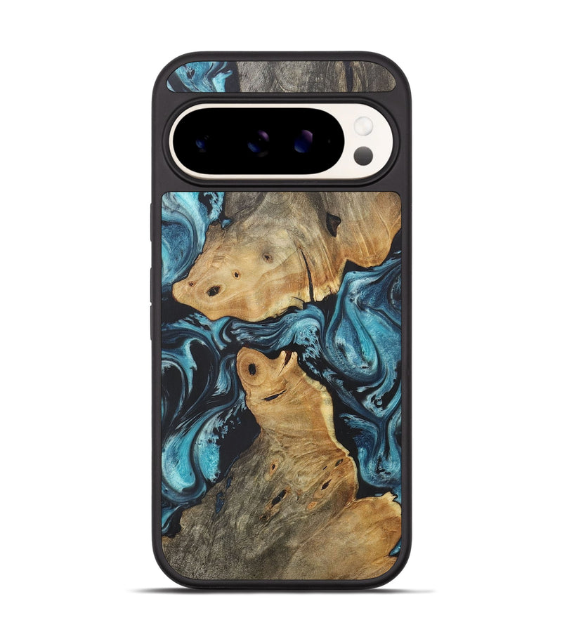 Pixel 9 Pro Wood+Resin Phone Case - Hendrix (Blue, 718634)