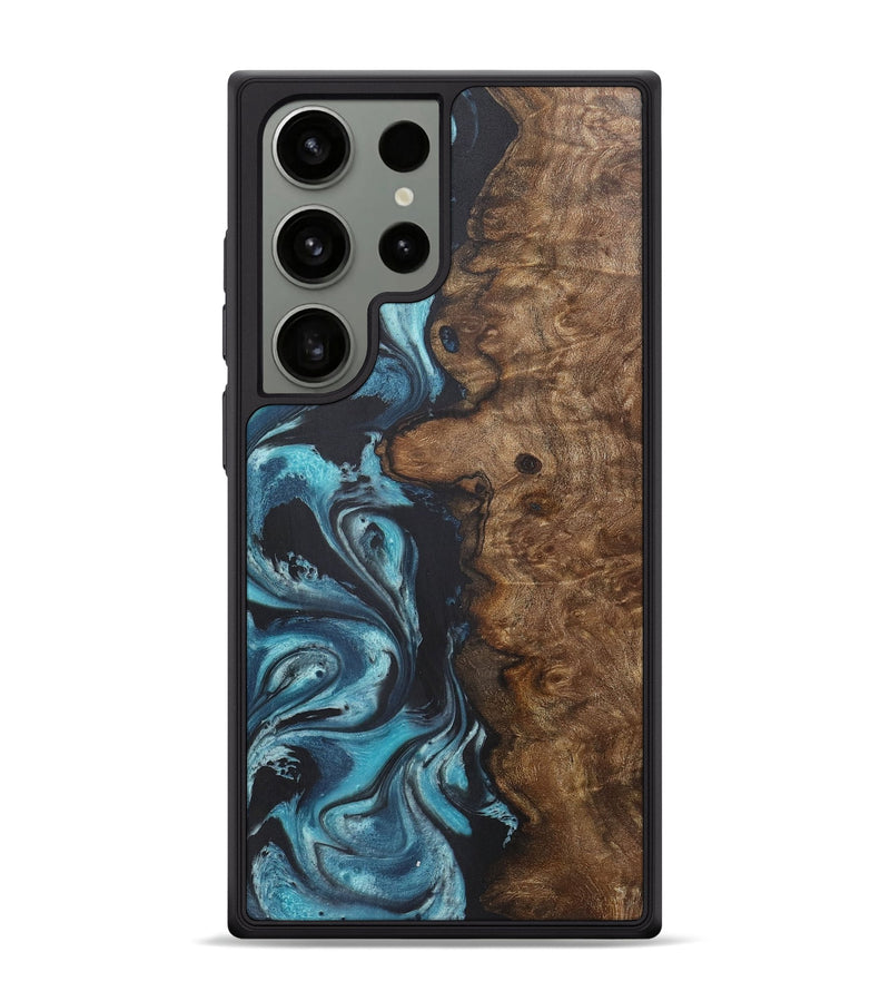 Galaxy S24 Ultra Wood+Resin Phone Case - Kiana (Blue, 718636)