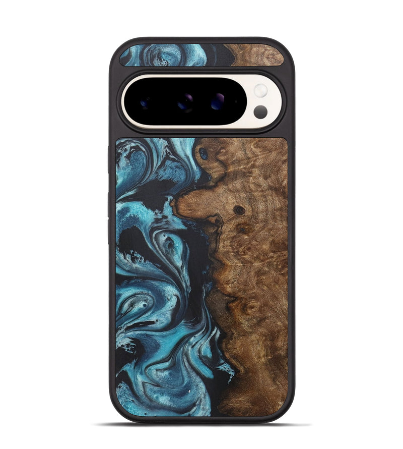 Pixel 9 Pro Wood+Resin Phone Case - Kiana (Blue, 718636)