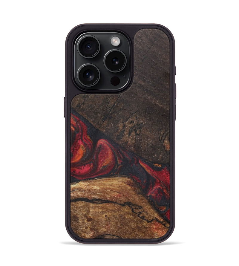 iPhone 15 Pro Wood+Resin Phone Case - Jaiden (Red, 718652)