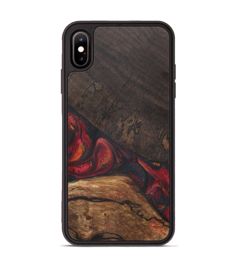 iPhone Xs Max Wood+Resin Phone Case - Jaiden (Red, 718652)