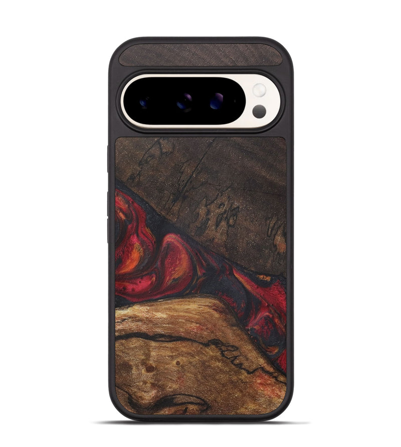 Pixel 9 Wood+Resin Phone Case - Jaiden (Red, 718652)