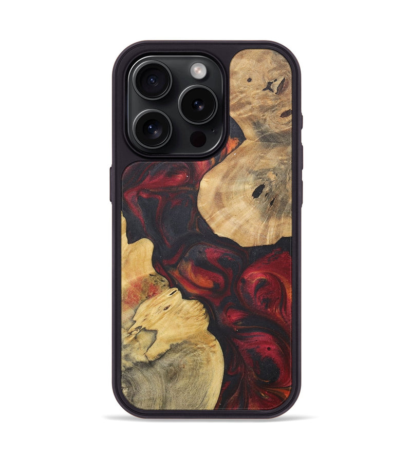 iPhone 15 Pro Wood+Resin Phone Case - Gianna (Red, 718653)