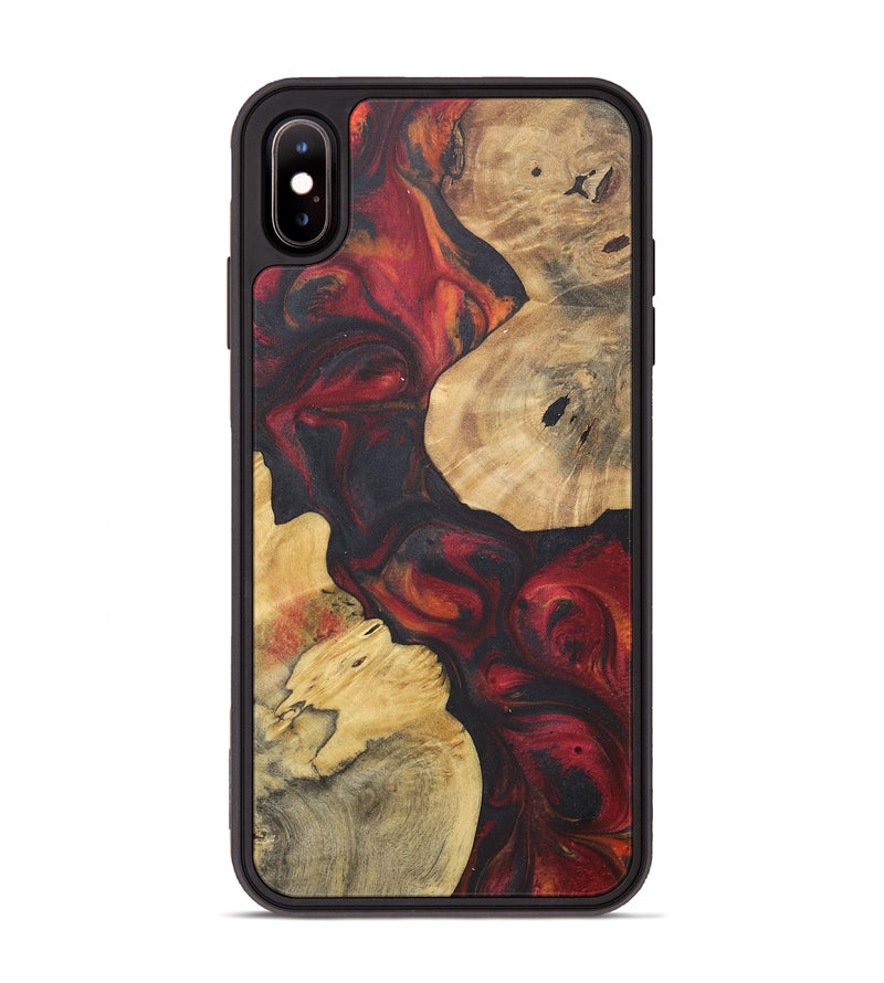 iPhone Xs Max Wood+Resin Phone Case - Gianna (Red, 718653)