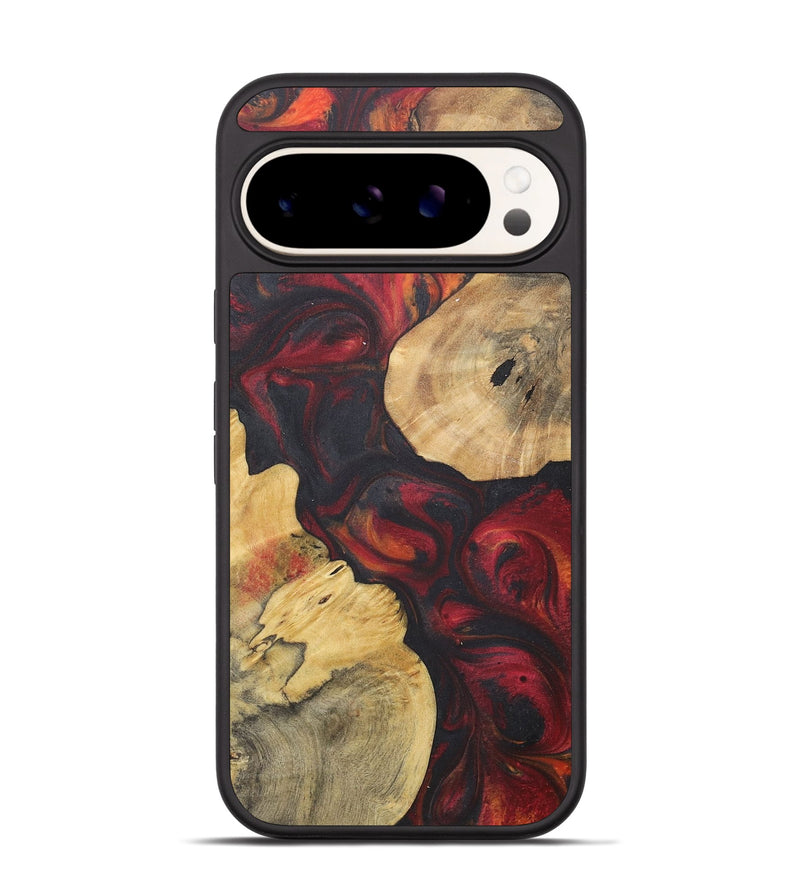 Pixel 9 Wood+Resin Phone Case - Gianna (Red, 718653)