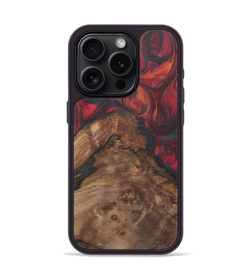 iPhone 15 Pro Wood+Resin Phone Case - Amari (Red, 718654)