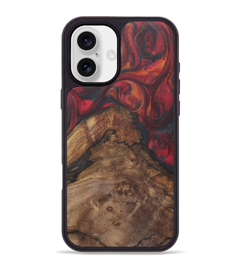 iPhone 16 Plus Wood+Resin Phone Case - Amari (Red, 718654)