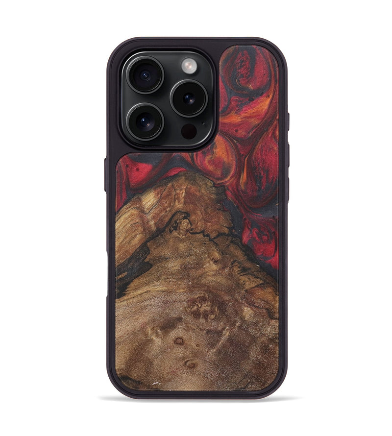 iPhone 16 Pro Wood+Resin Phone Case - Amari (Red, 718654)