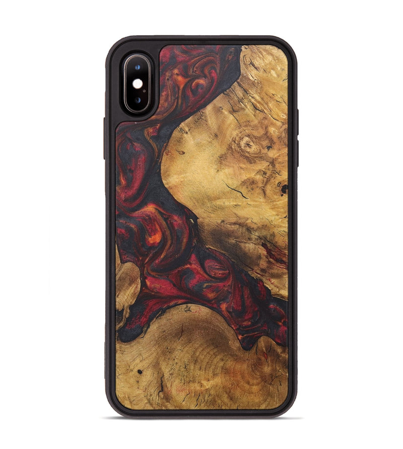 iPhone Xs Max Wood+Resin Phone Case - Dorothea (Red, 718655)