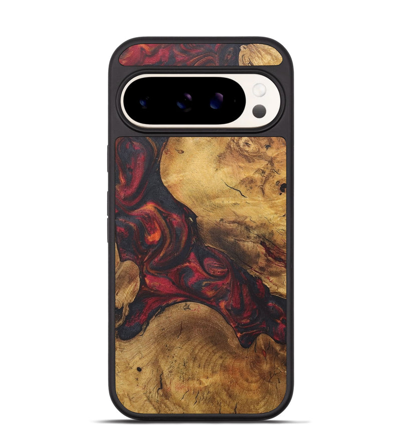 Pixel 9 Wood+Resin Phone Case - Dorothea (Red, 718655)