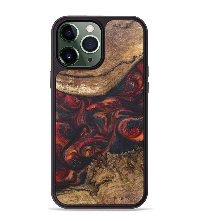 iPhone 13 Pro Max Wood+Resin Phone Case - Rhett (Red, 718656)