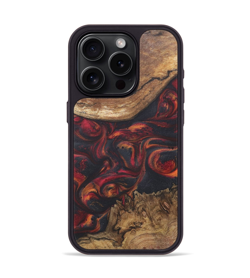 iPhone 15 Pro Wood+Resin Phone Case - Rhett (Red, 718656)