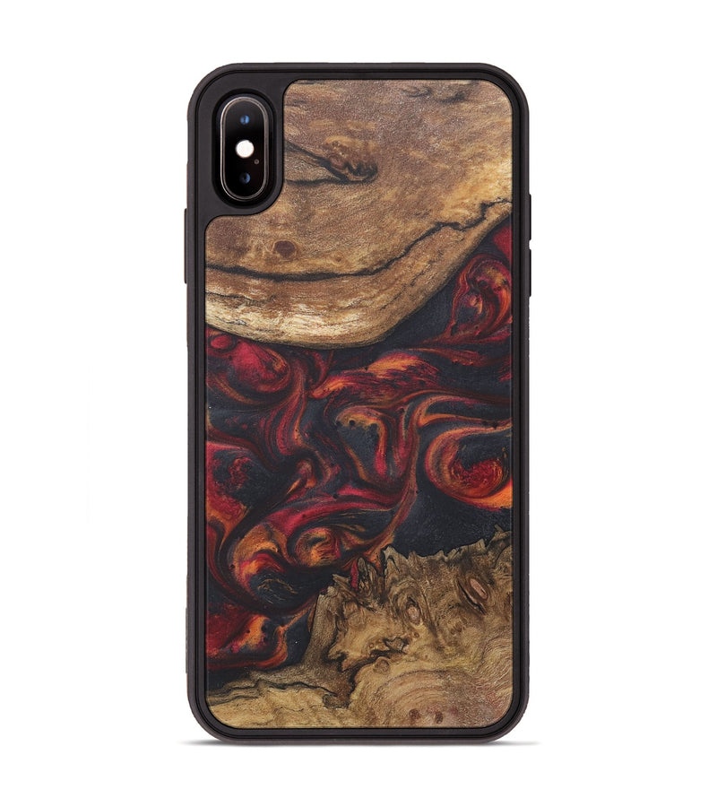 iPhone Xs Max Wood+Resin Phone Case - Rhett (Red, 718656)