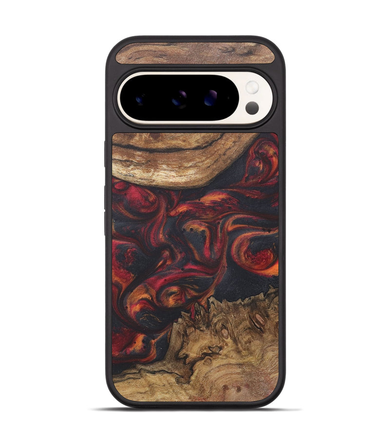 Pixel 9 Wood+Resin Phone Case - Rhett (Red, 718656)