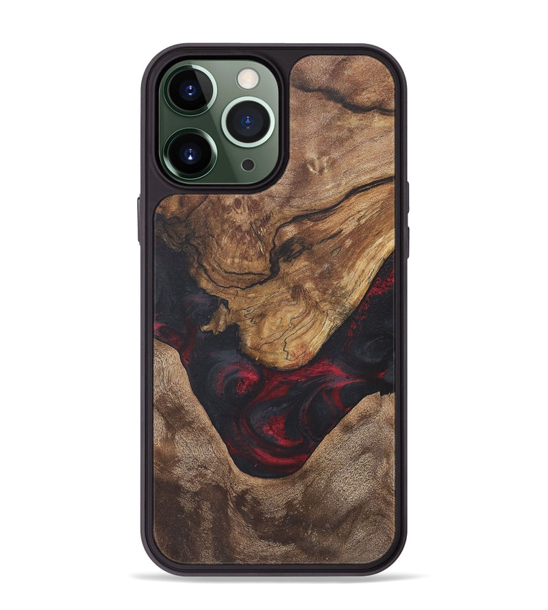 iPhone 13 Pro Max Wood+Resin Phone Case - Crew (Red, 718659)