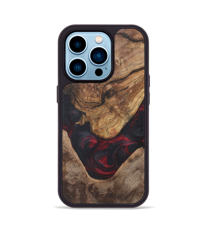 iPhone 14 Pro Wood+Resin Phone Case - Crew (Red, 718659)