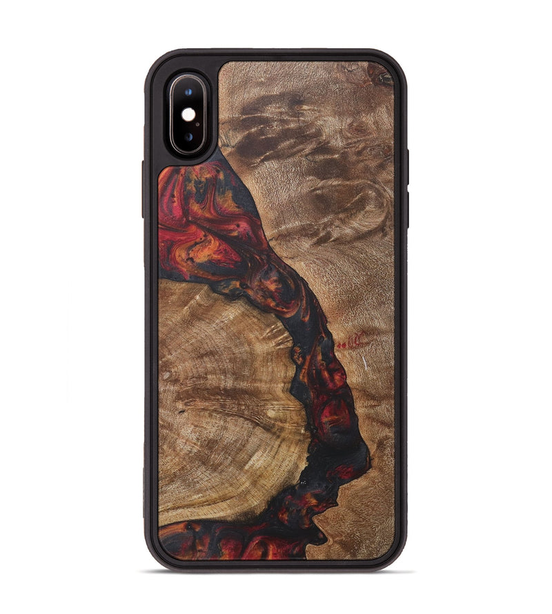 iPhone Xs Max Wood+Resin Phone Case - Ira (Red, 718661)