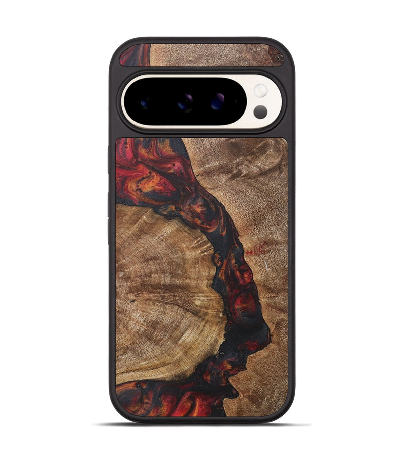 Pixel 9 Wood+Resin Phone Case - Ira (Red, 718661)