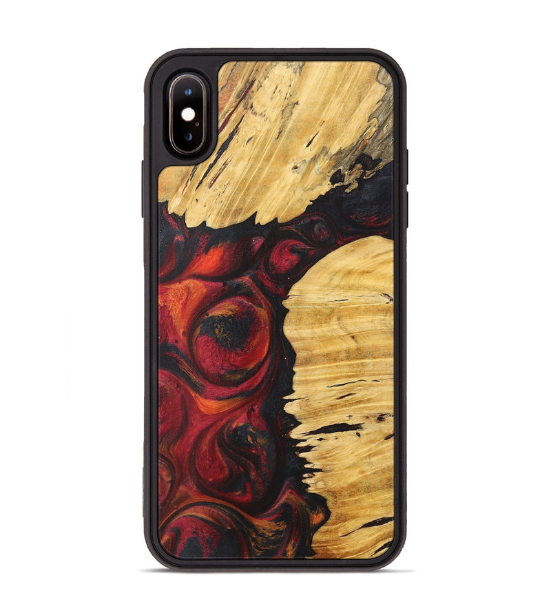 iPhone Xs Max Wood+Resin Phone Case - Dena (Red, 718662)