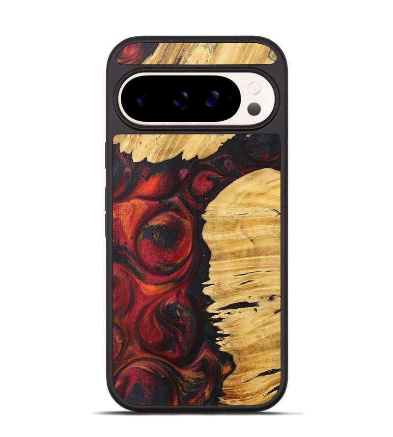 Pixel 9 Wood+Resin Phone Case - Dena (Red, 718662)