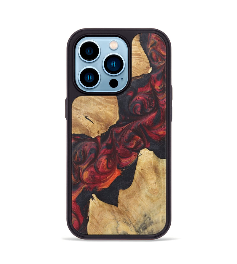 iPhone 14 Pro Wood+Resin Phone Case - Kayleigh (Red, 718664)