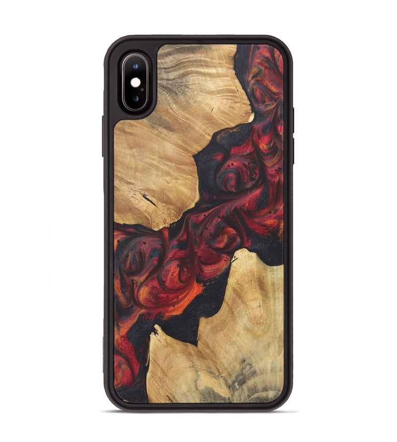 iPhone Xs Max Wood+Resin Phone Case - Kayleigh (Red, 718664)