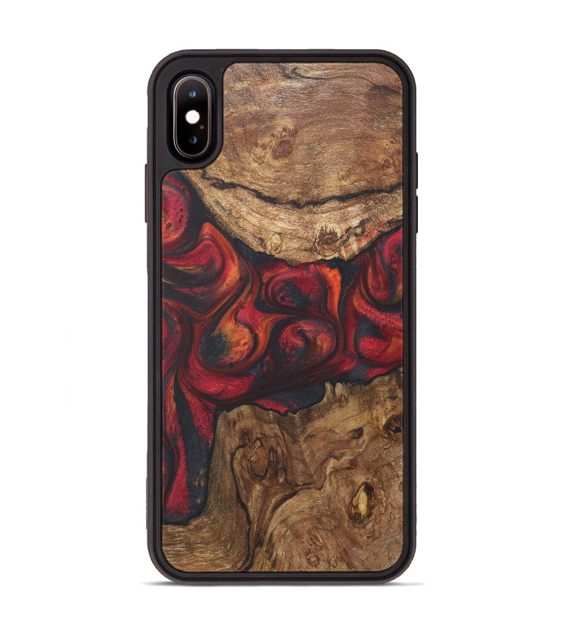 iPhone Xs Max Wood+Resin Phone Case - Jocelyn (Red, 718665)