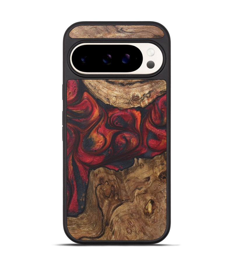 Pixel 9 Wood+Resin Phone Case - Jocelyn (Red, 718665)