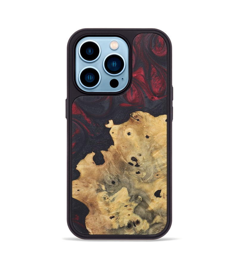 iPhone 14 Pro Wood+Resin Phone Case - Brittani (Red, 718666)