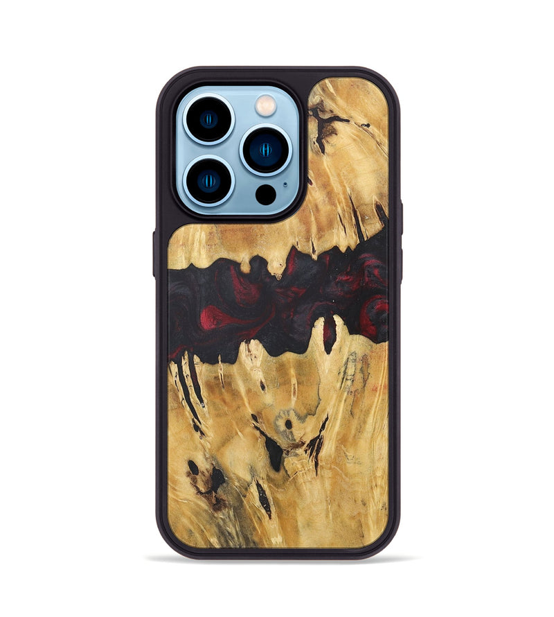 iPhone 14 Pro Wood+Resin Phone Case - Annette (Red, 718667)