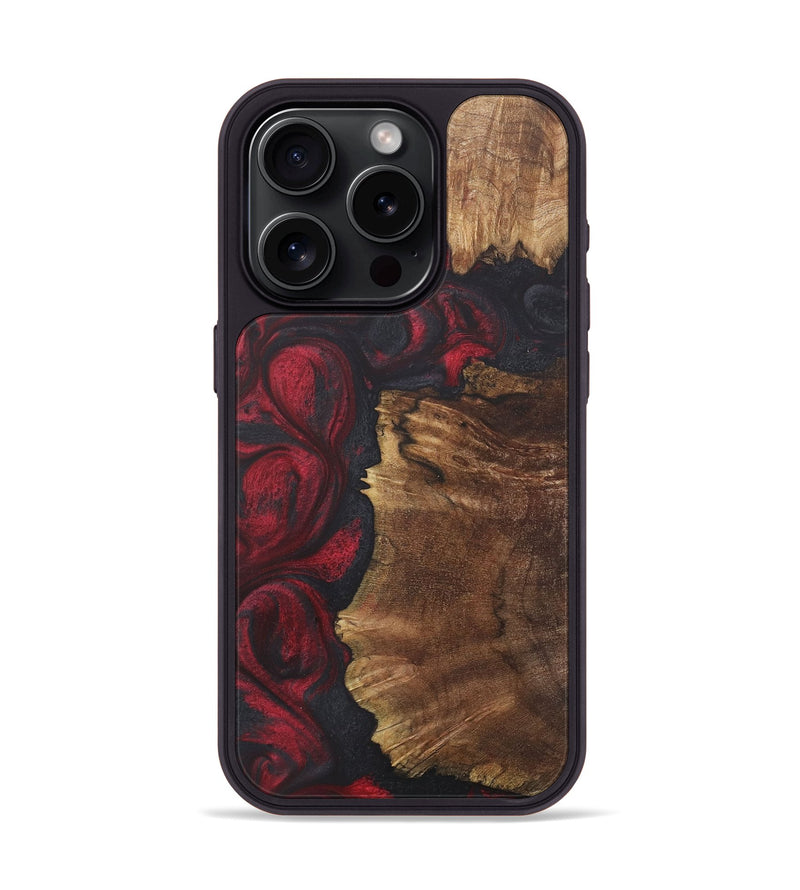 iPhone 15 Pro Wood+Resin Phone Case - Ryan (Red, 718668)