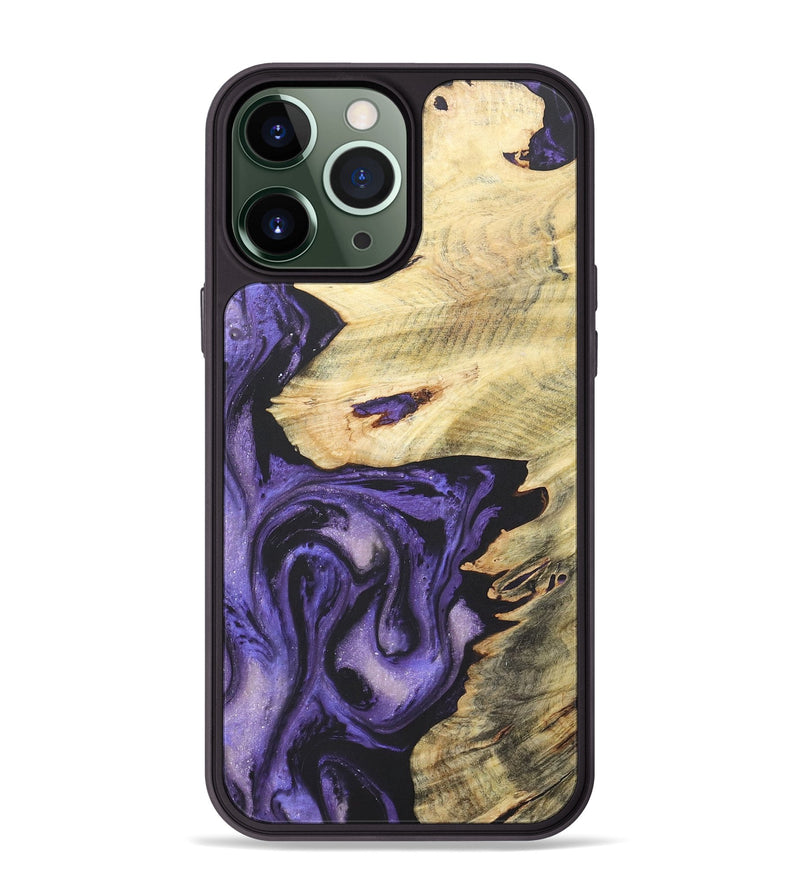 iPhone 13 Pro Max Wood+Resin Phone Case - Eden (Purple, 718670)