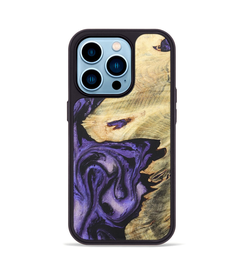 iPhone 14 Pro Wood+Resin Phone Case - Eden (Purple, 718670)