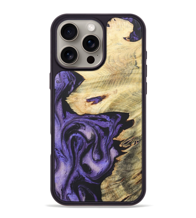 iPhone 16 Pro Max Wood+Resin Phone Case - Eden (Purple, 718670)