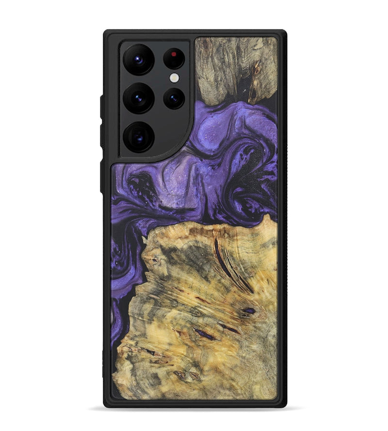 Galaxy S22 Ultra Wood+Resin Phone Case - Alvin (Purple, 718671)