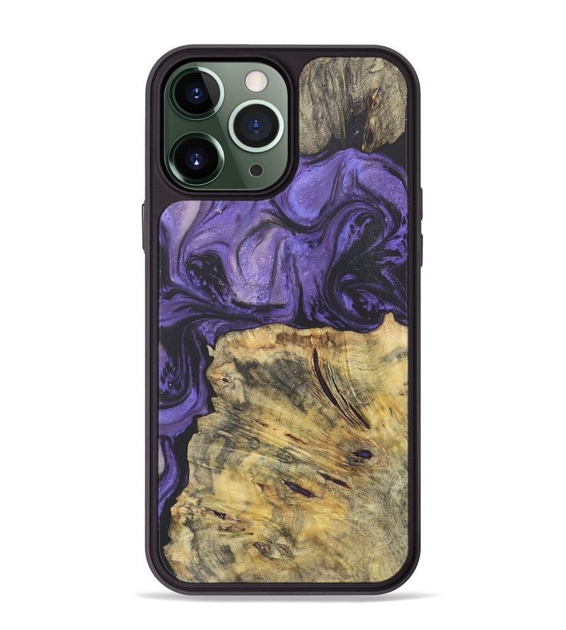 iPhone 13 Pro Max Wood+Resin Phone Case - Alvin (Purple, 718671)