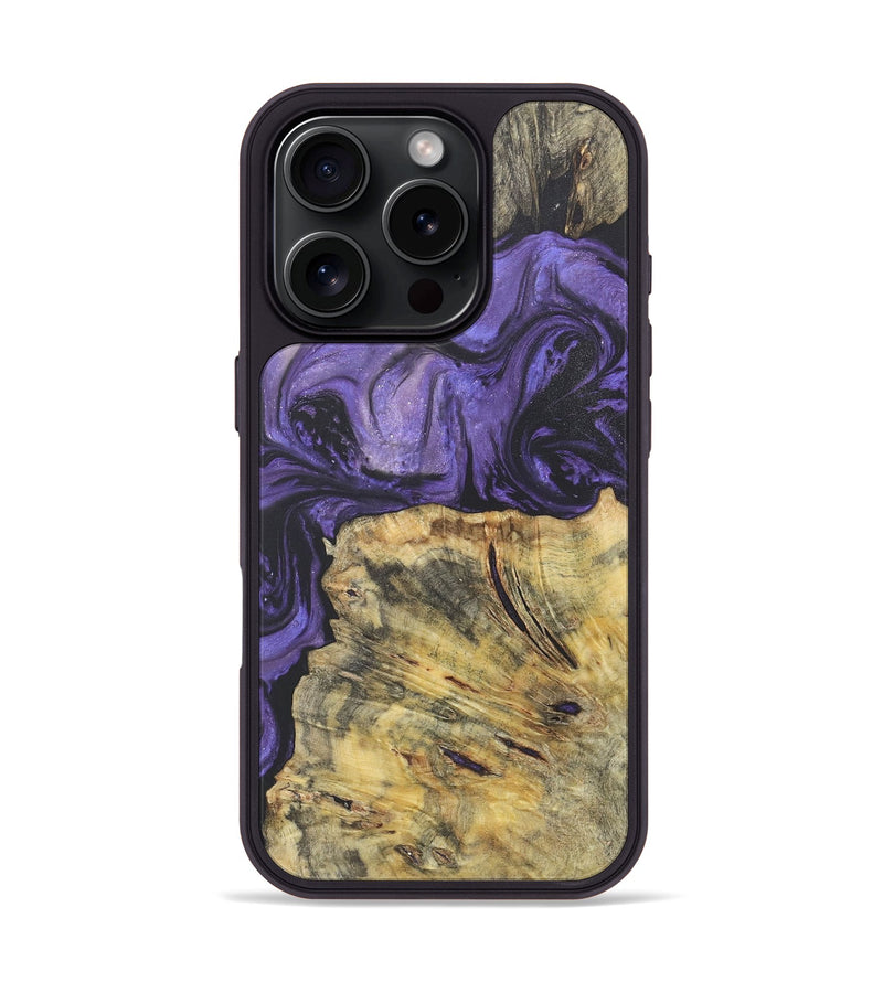 iPhone 16 Pro Wood+Resin Phone Case - Alvin (Purple, 718671)