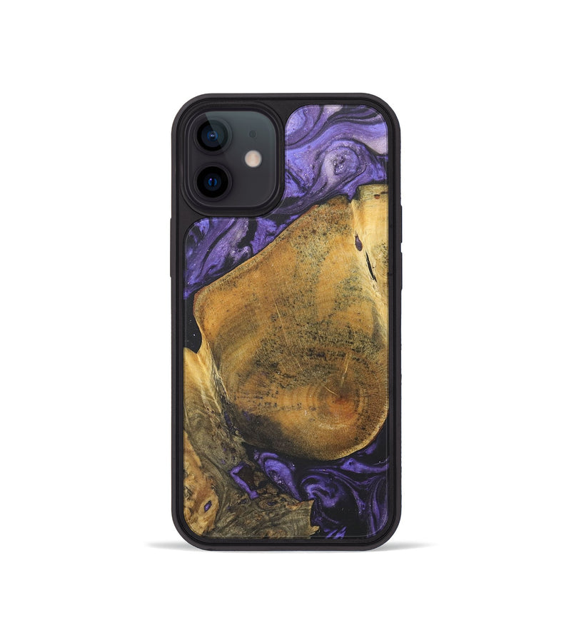 iPhone 12 mini Wood+Resin Phone Case - Danny (Purple, 718672)