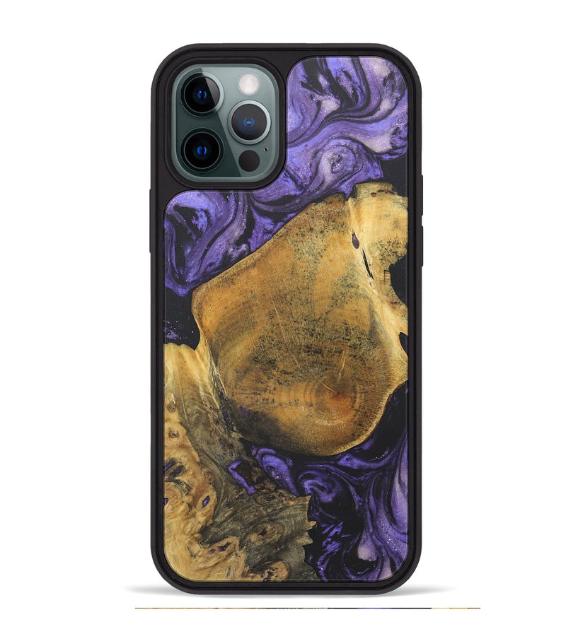 iPhone 12 Pro Max Wood+Resin Phone Case - Danny (Purple, 718672)