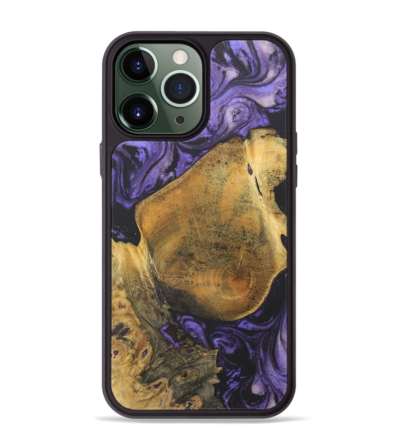 iPhone 13 Pro Max Wood+Resin Phone Case - Danny (Purple, 718672)